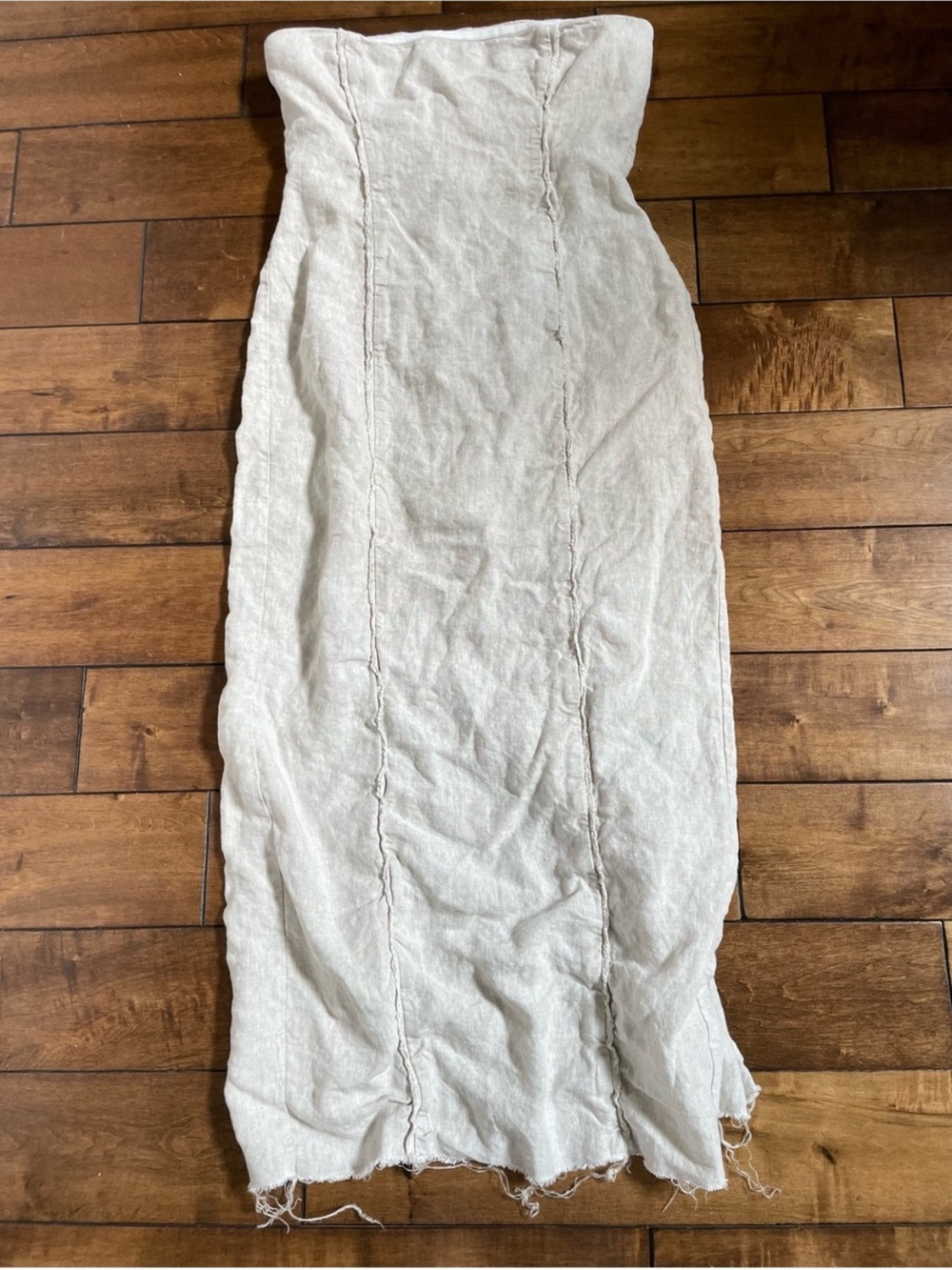 Reformation Cream Strapless Maxi Skirt